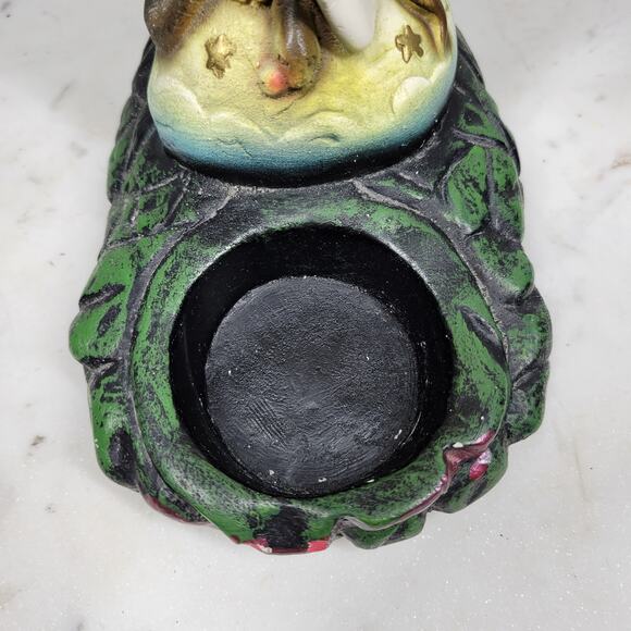 Antique Virgin Mary Serpent Votive Holder Chalkware Statue Religious Catholic - Picture 3 of 16